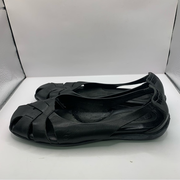 Born cross straps flats sandals size 8.5 black slingback - Picture 3 of 7